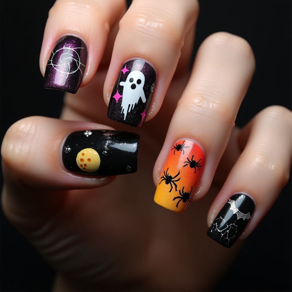 Halloween Skin Barriers Nail Design