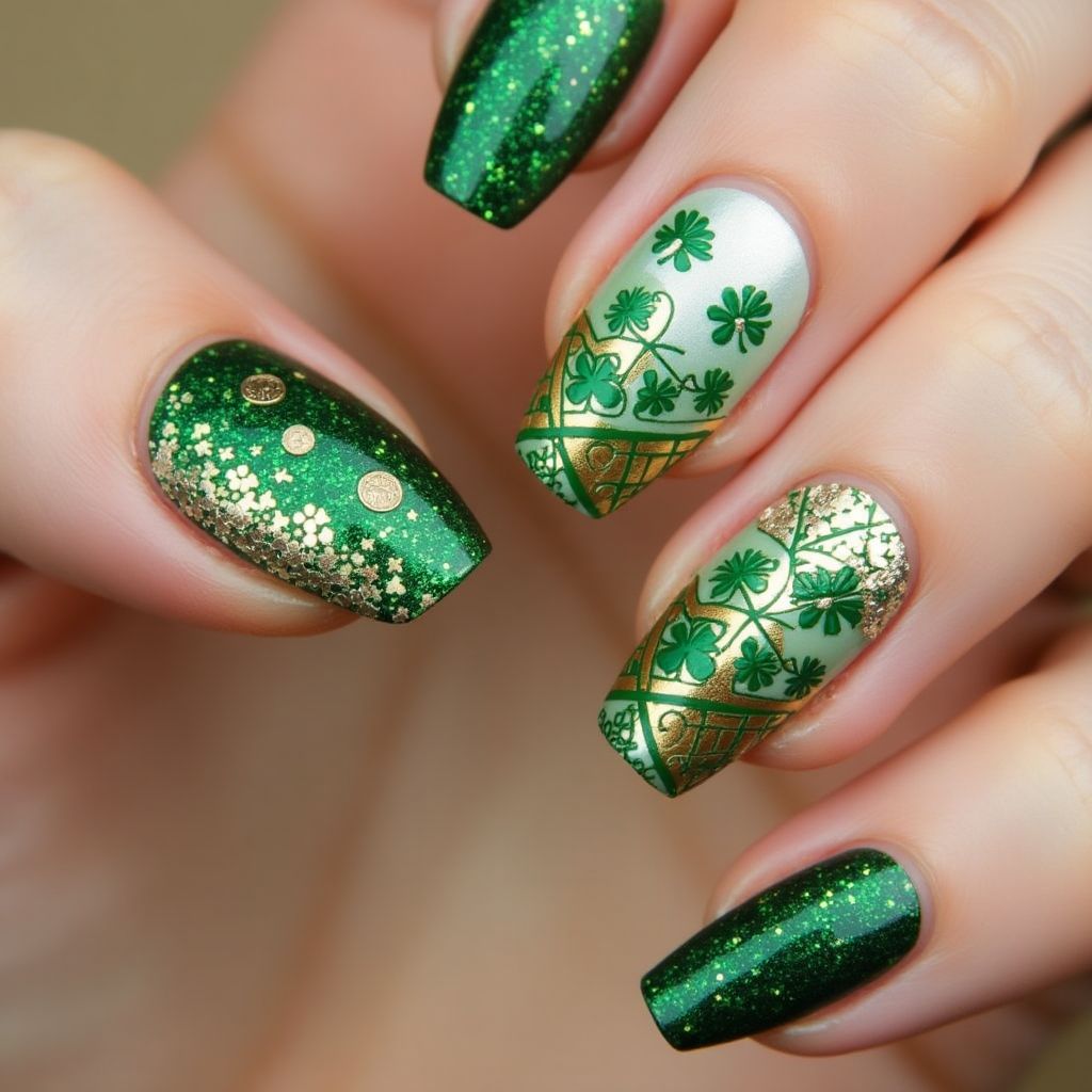 St Patrick's Day Nail Vinyls Nail Design