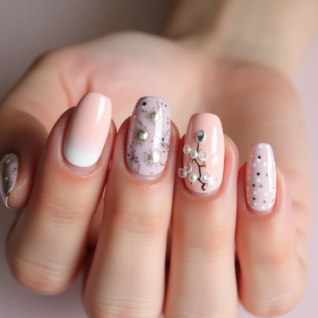 Mother's Day Orangewood Sticks Nail Design