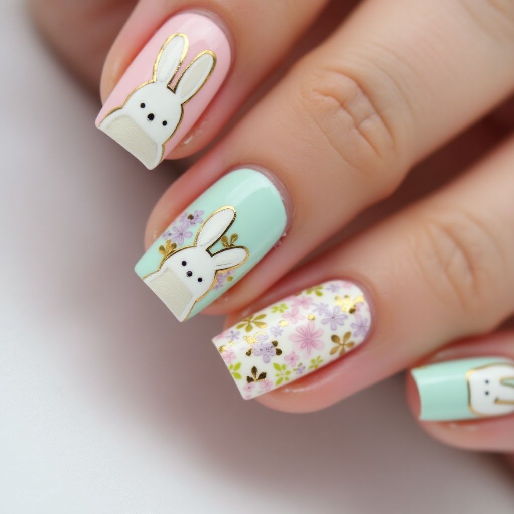 Easter Builder Gel Nail Design