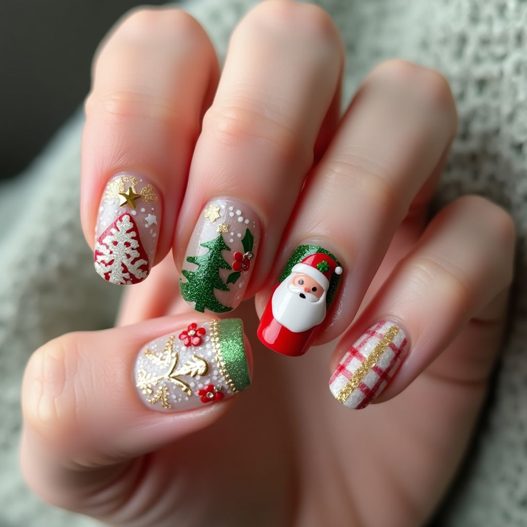Christmas 3d Nail Decor Nail Design