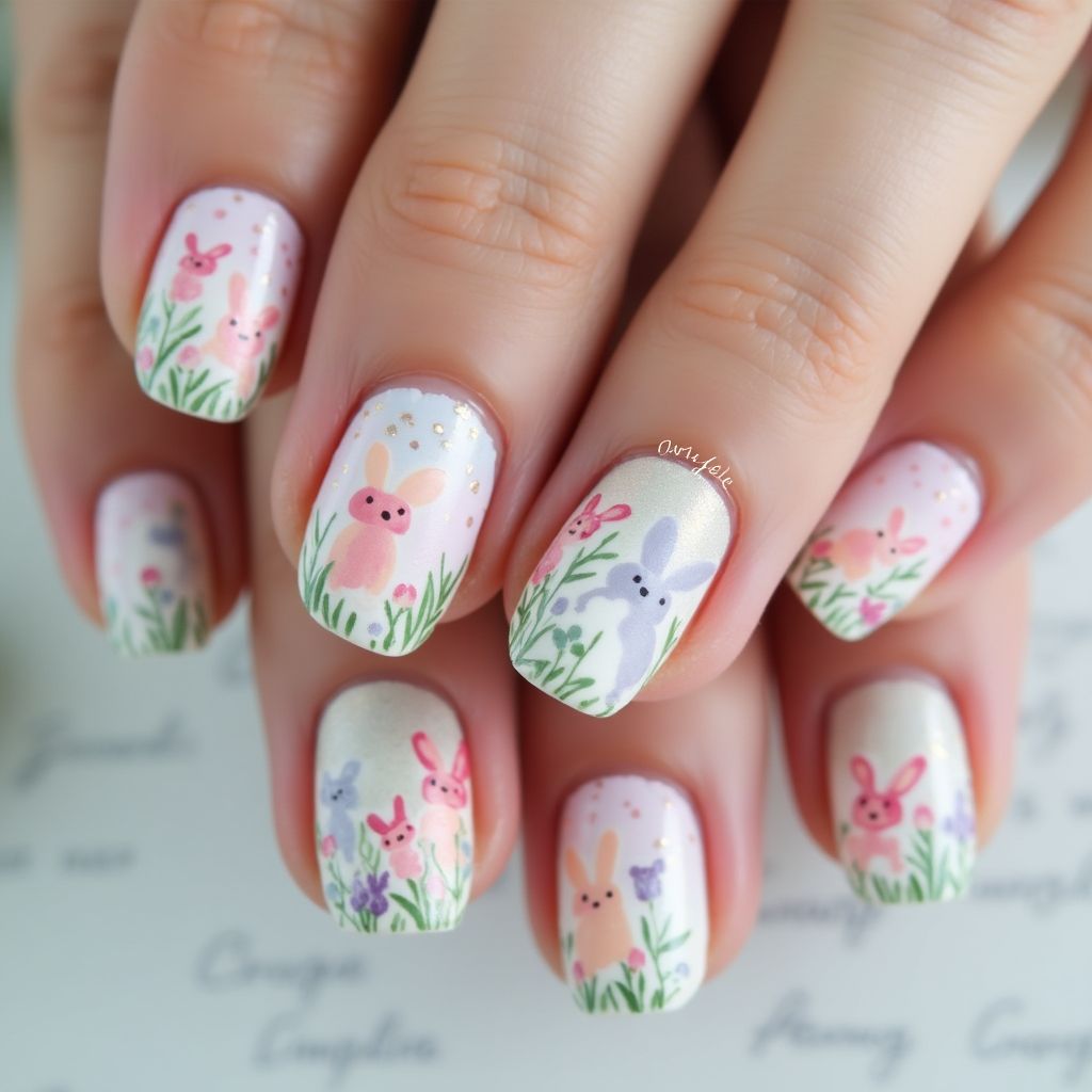 Easter Nail Glue Nail Design