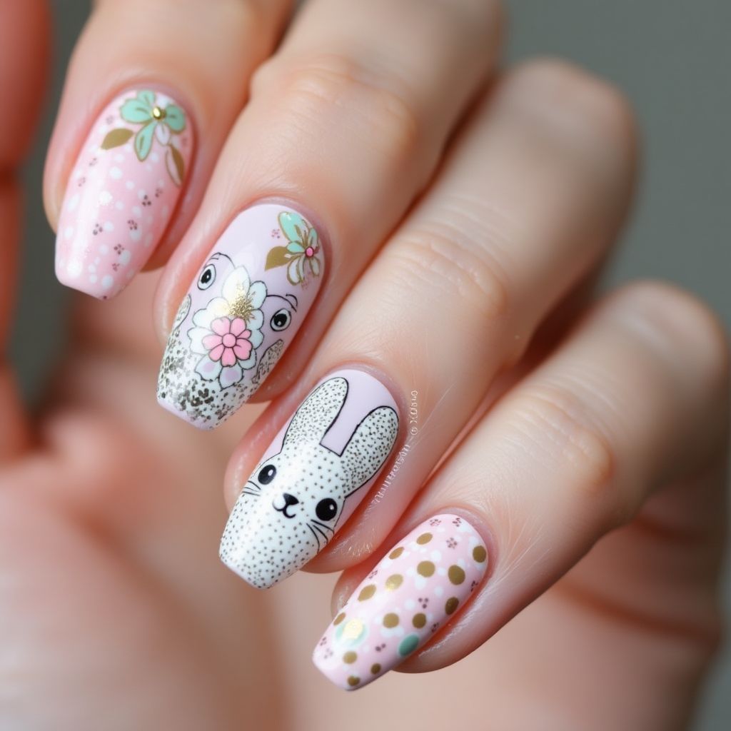 Easter Wax Pencils Nail Design