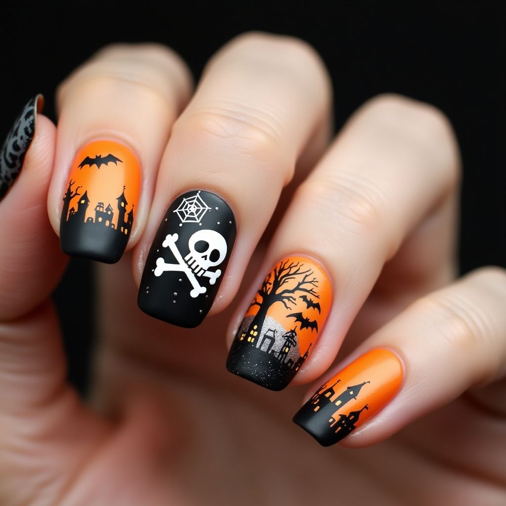 Halloween Nail Glue Nail Design
