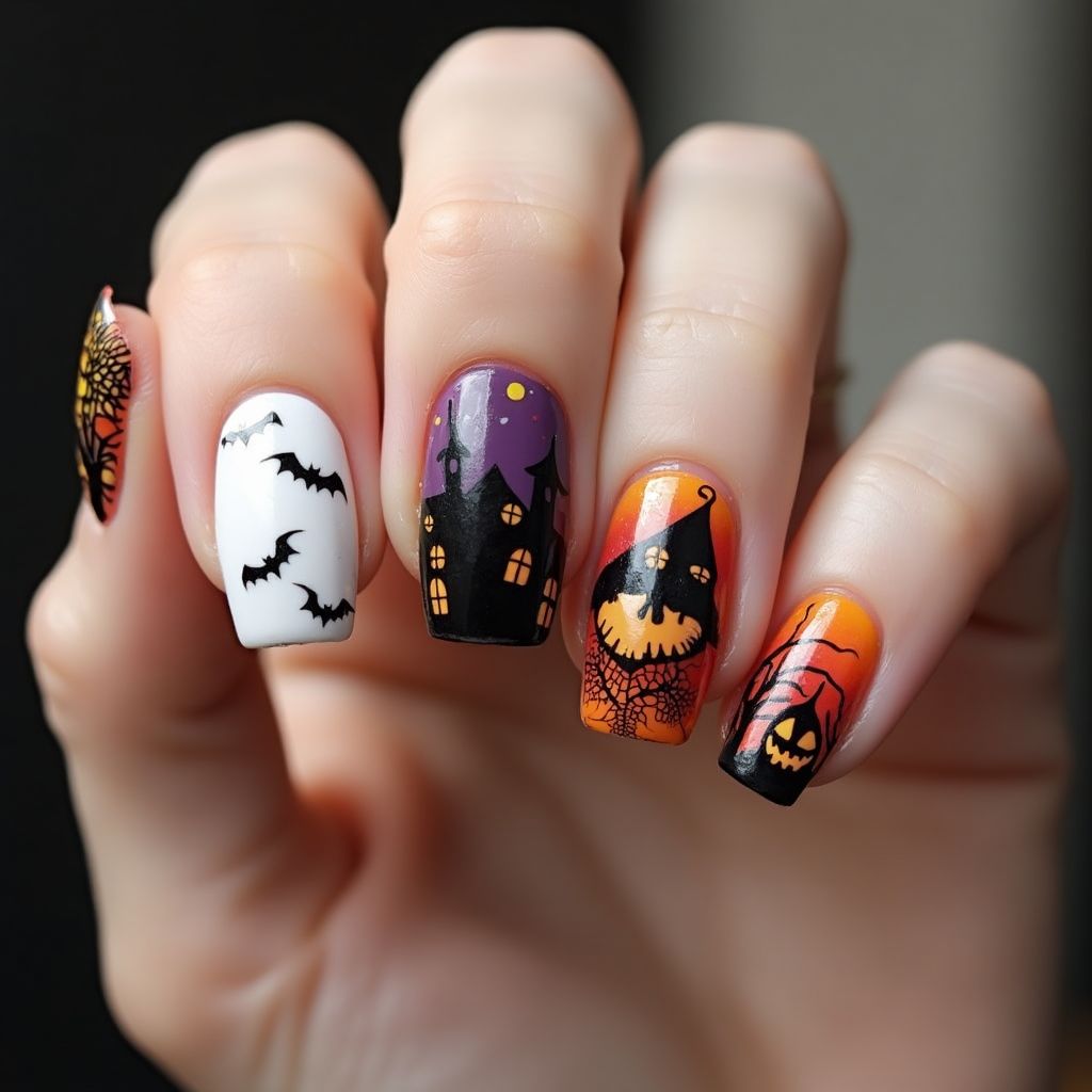 Halloween Skin Barriers Nail Design