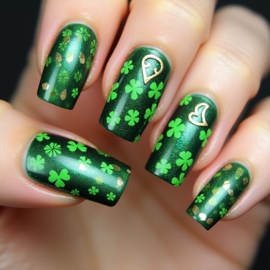 St Patrick's Day Color Changing Polish Nail Design