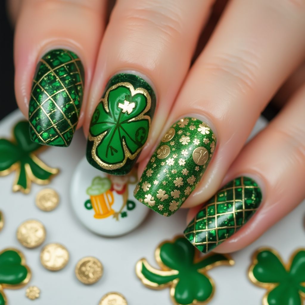 St Patrick's Day 3d Nail Decor Nail Design