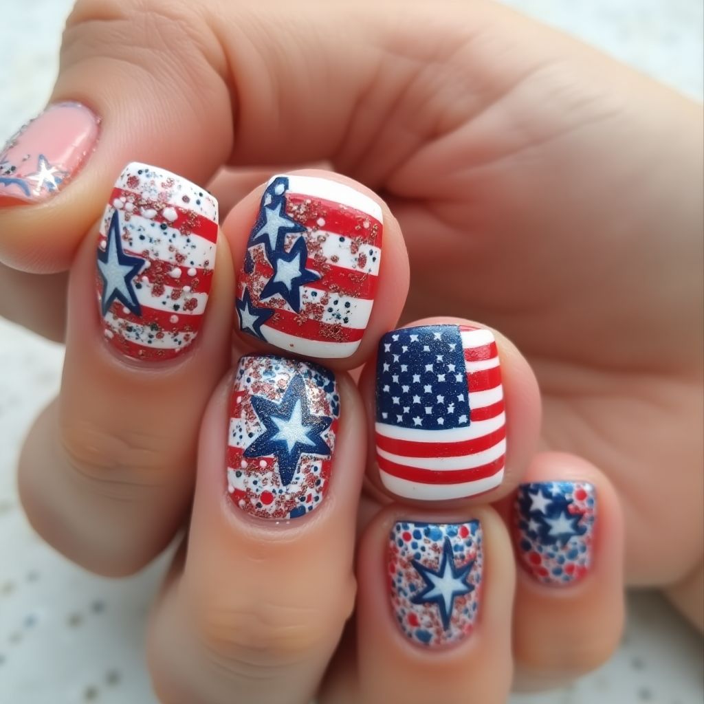 4th Of July Nail Art Brushes Nail Design