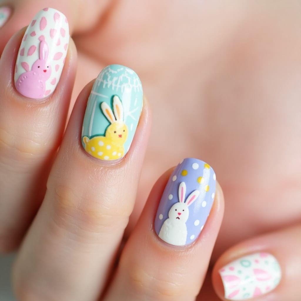 Easter Wax Pencils Nail Design