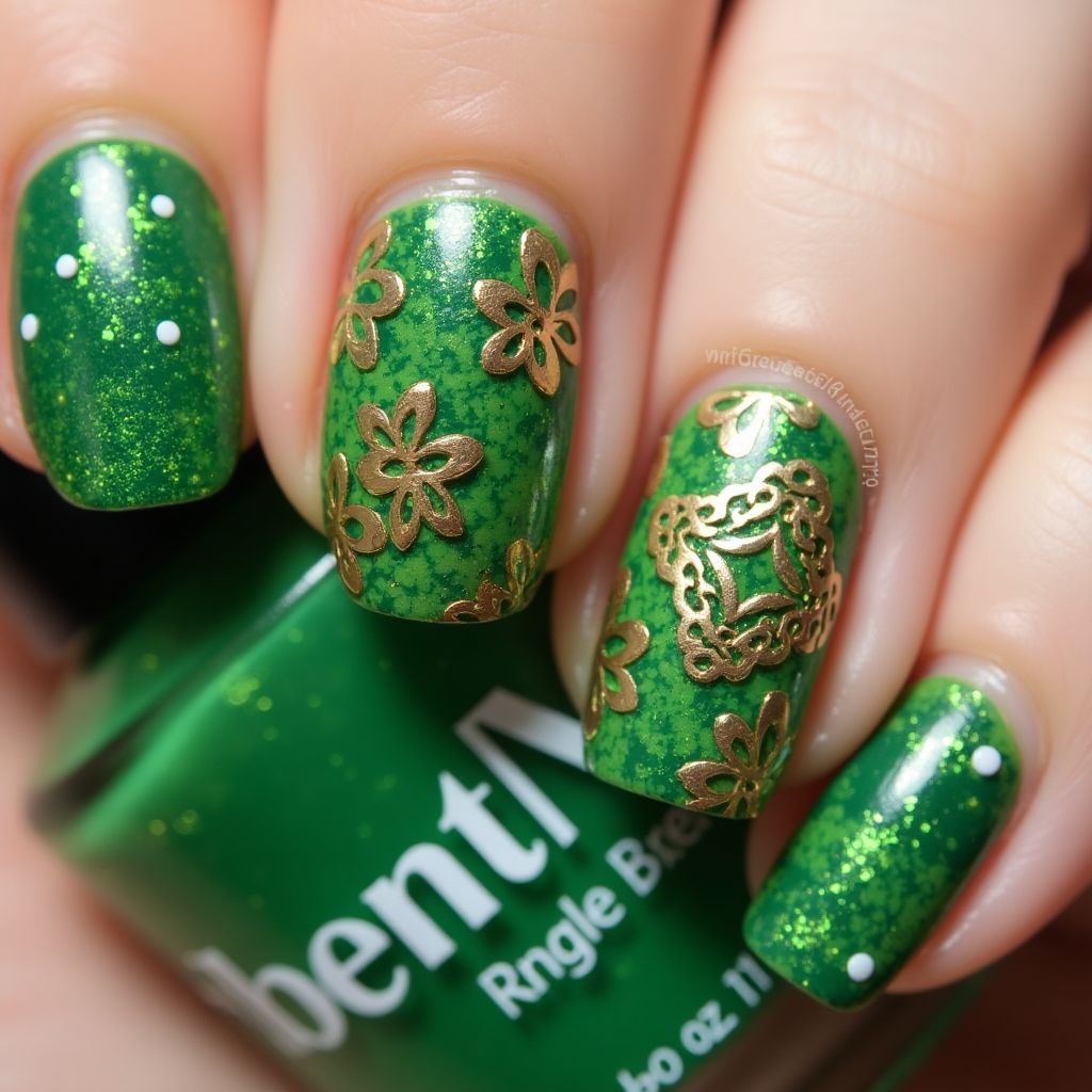 St Patrick's Day Toothpicks Nail Design