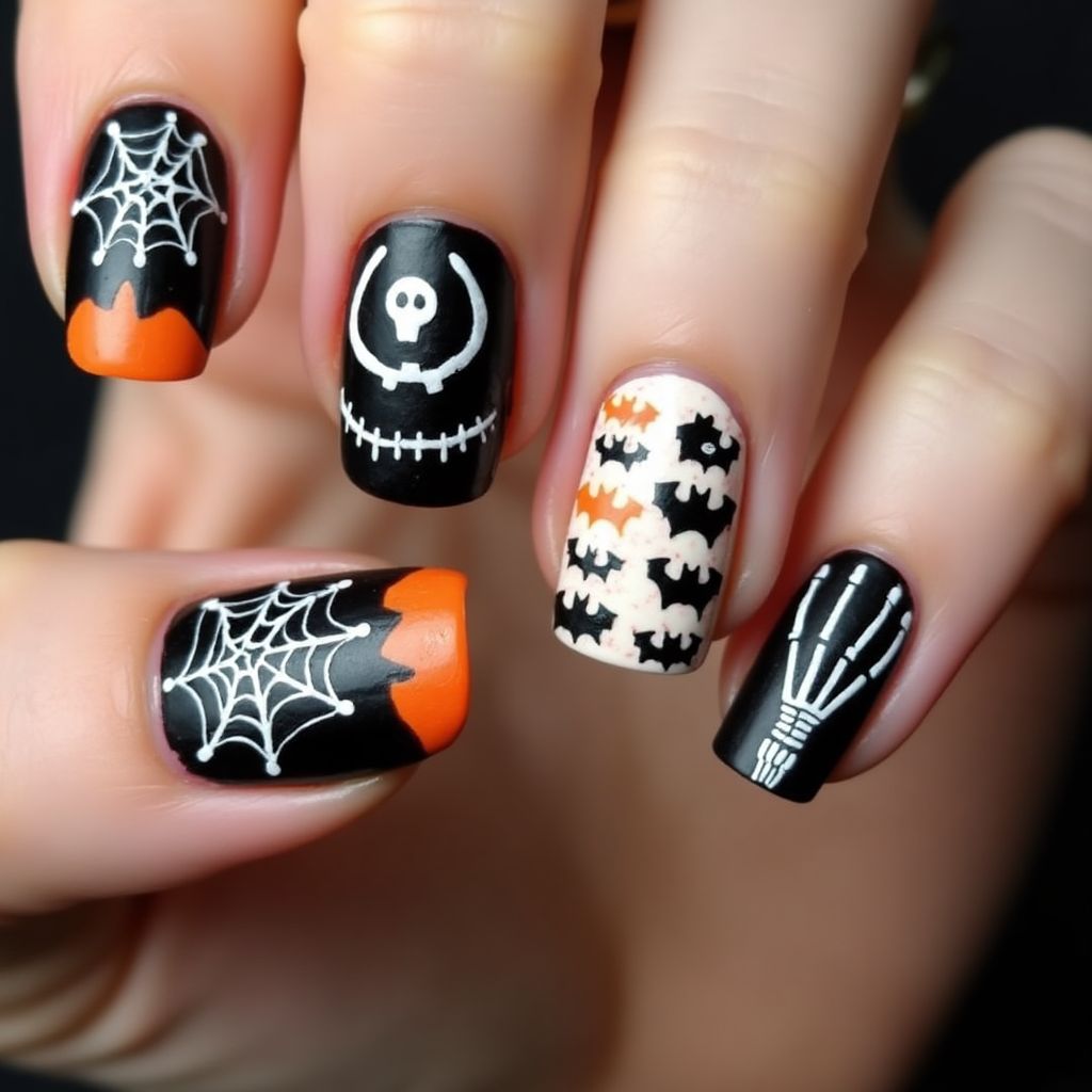 Halloween Wax Pencils Nail Design