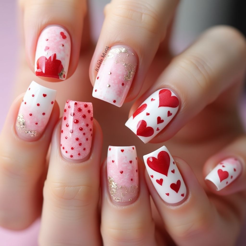 Valentine's Day Nail Art Brushes Nail Design
