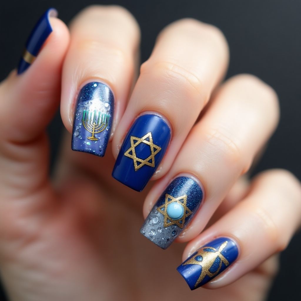 Hanukkah Nail Vinyls Nail Design