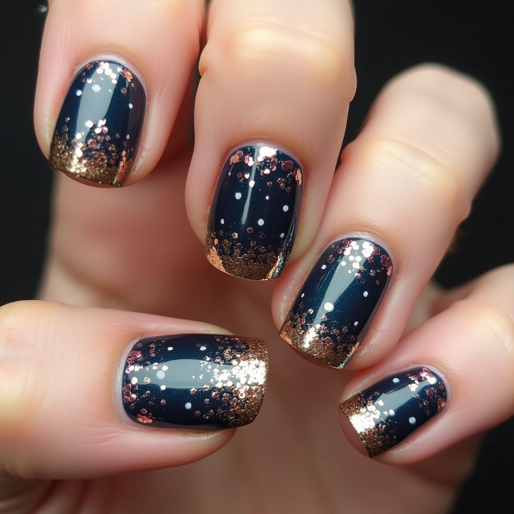 New Year Sequins Nail Design