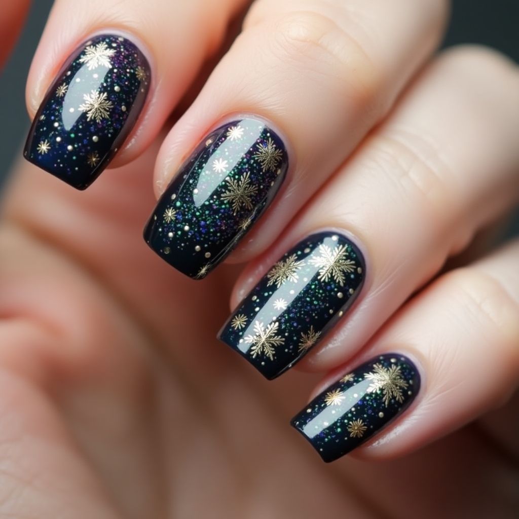 New Year Builder Gel Nail Design