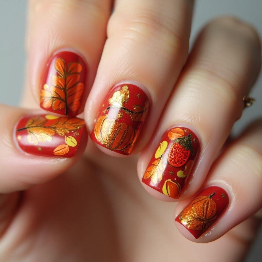 Thanksgiving Nail Art Brushes Nail Design