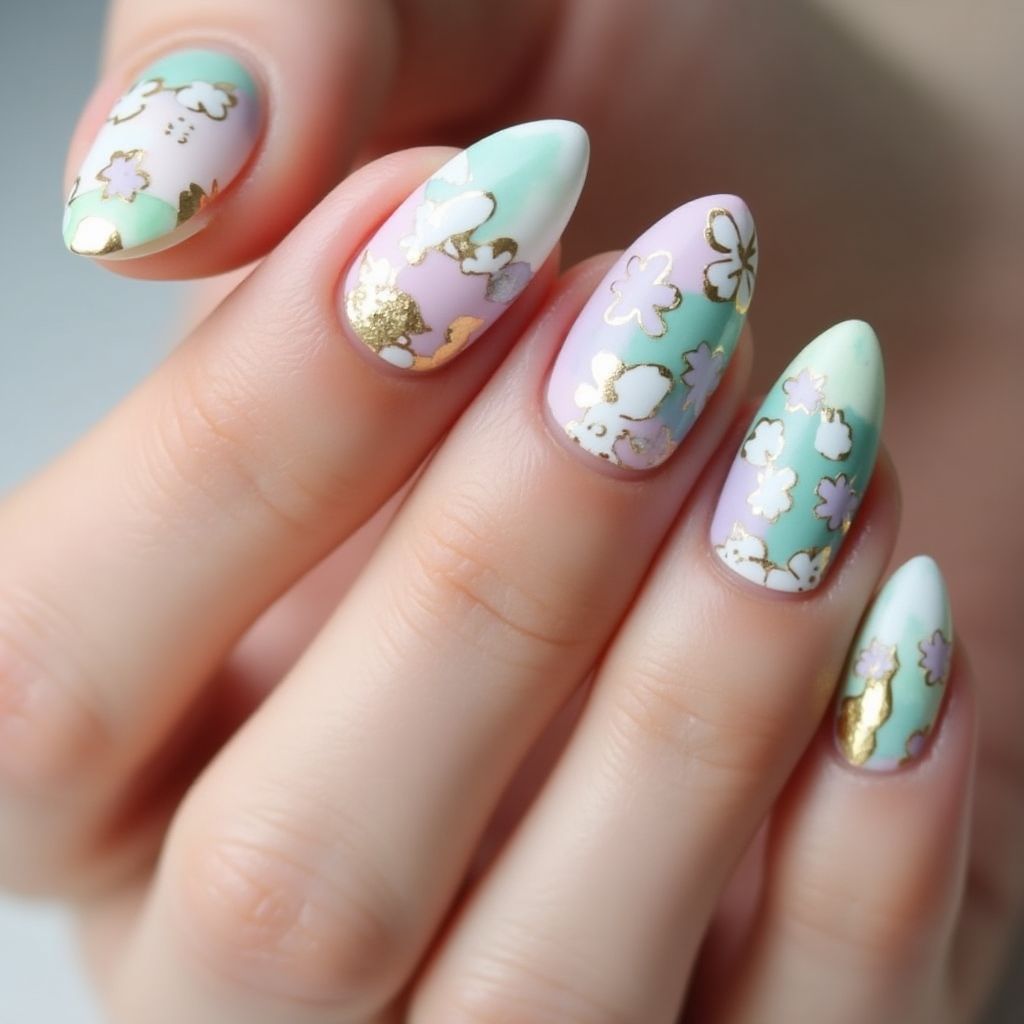 Easter Poly Gel Nail Design