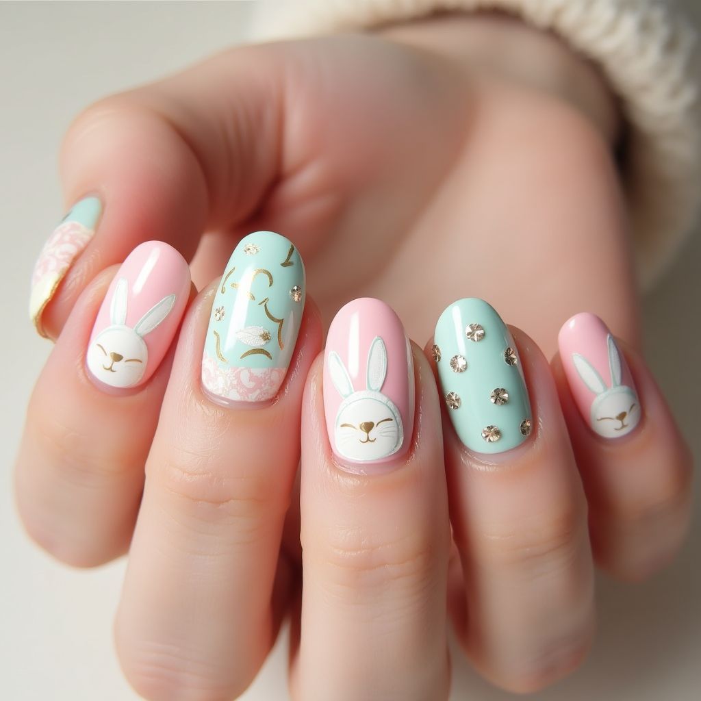 Easter Gel Polish Nail Design