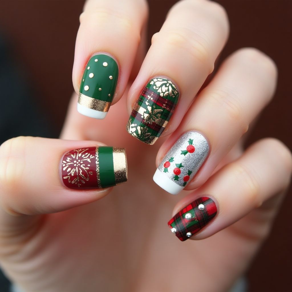 Christmas Gel Polish Nail Design
