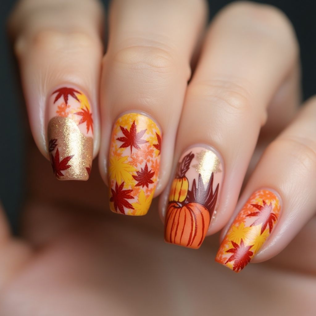 Thanksgiving Specialty Powders Nail Design