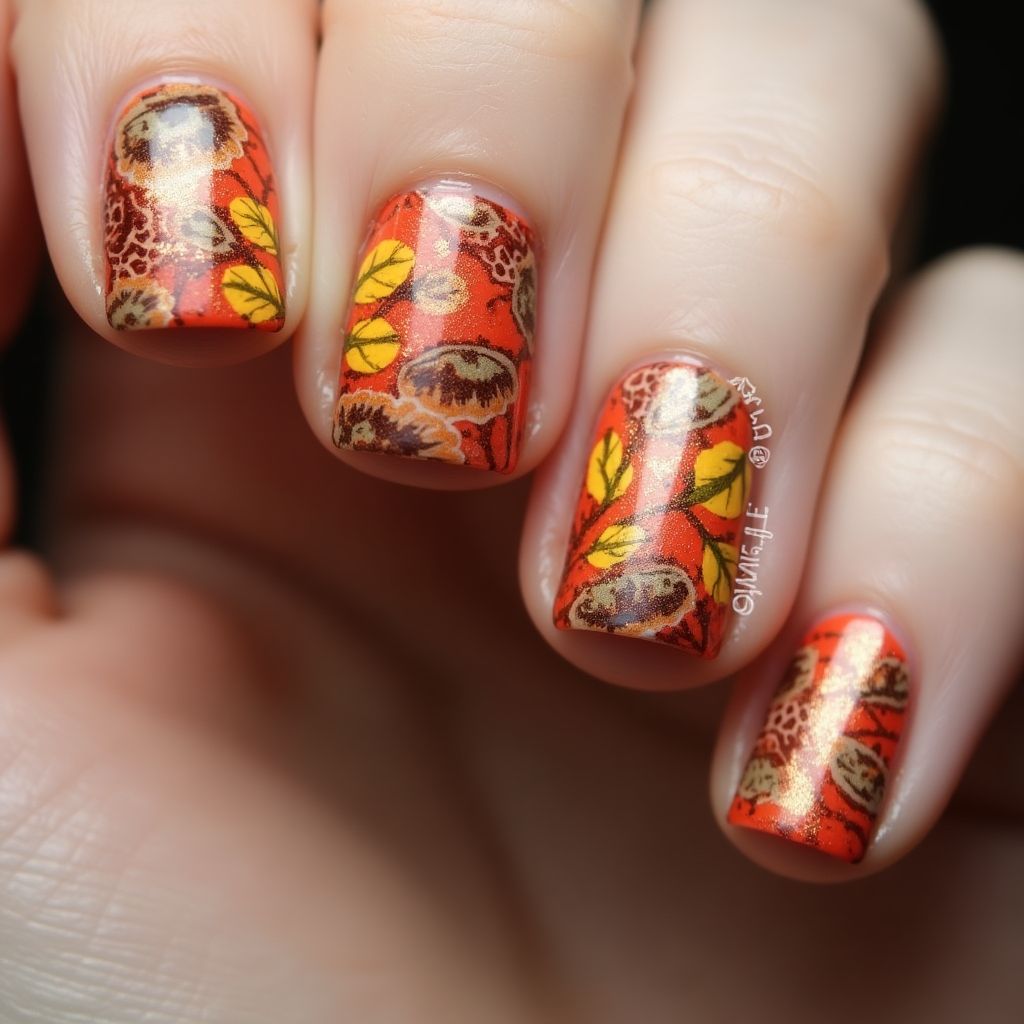 Thanksgiving Skin Barriers Nail Design