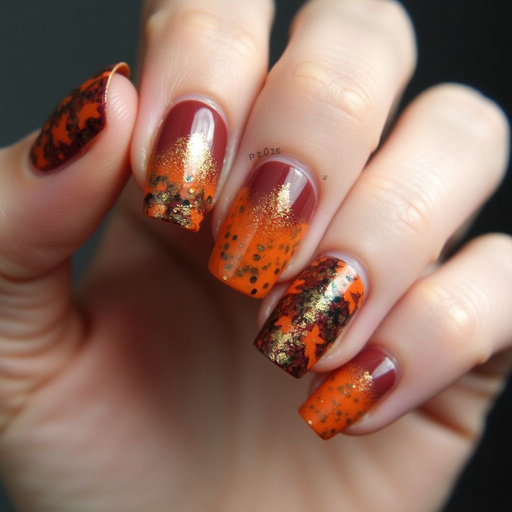 Thanksgiving Specialty Powders Nail Design