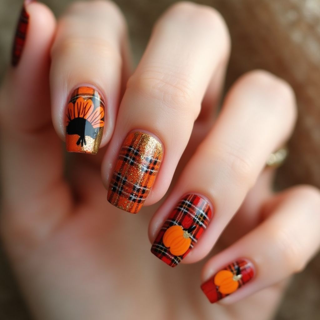 Thanksgiving Nail Art Brushes Nail Design
