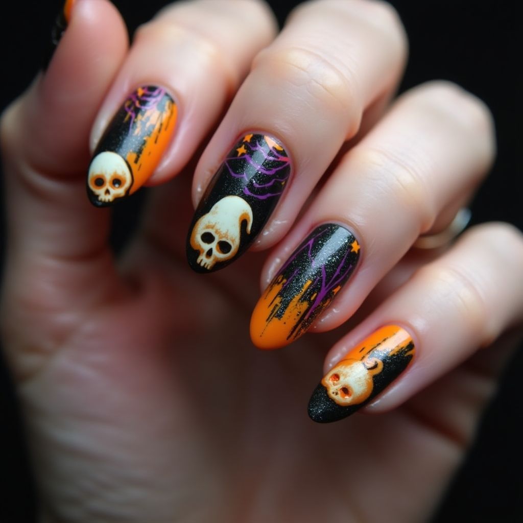 Halloween Skin Barriers Nail Design