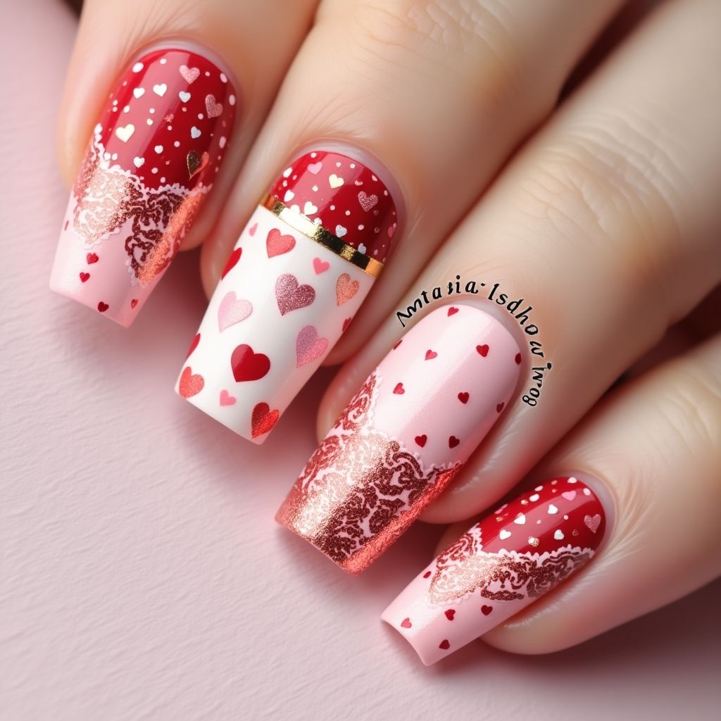 Valentine's Day Nail Vinyls Nail Design