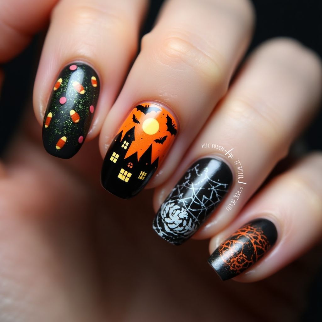 Halloween Skin Barriers Nail Design