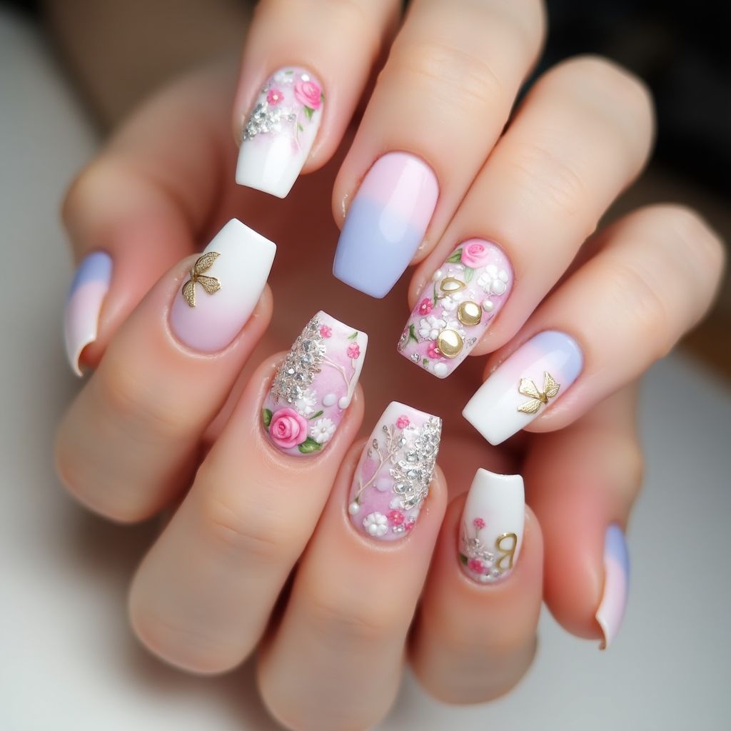 Mother's Day 3d Nail Decor Nail Design