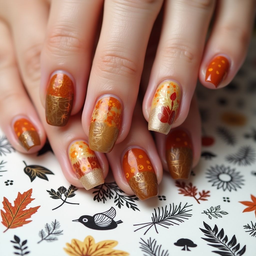 Thanksgiving Stamping Plates Nail Design