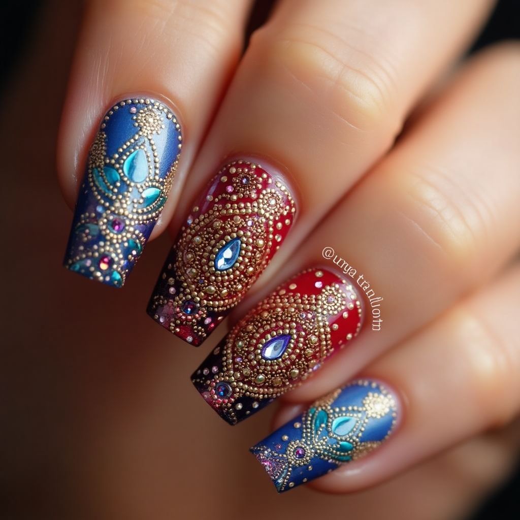 Diwali Nail Art Brushes Nail Design