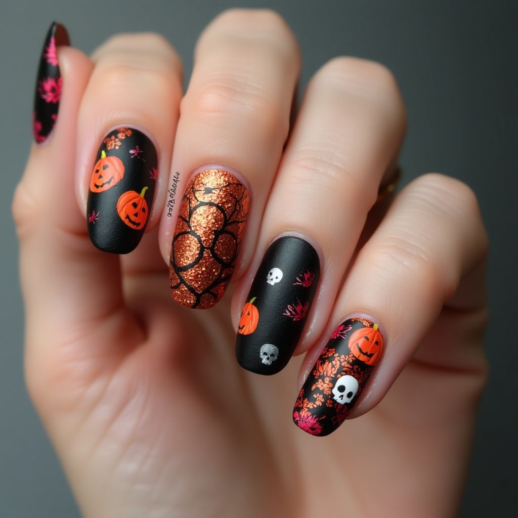 Halloween 3d Nail Decor Nail Design