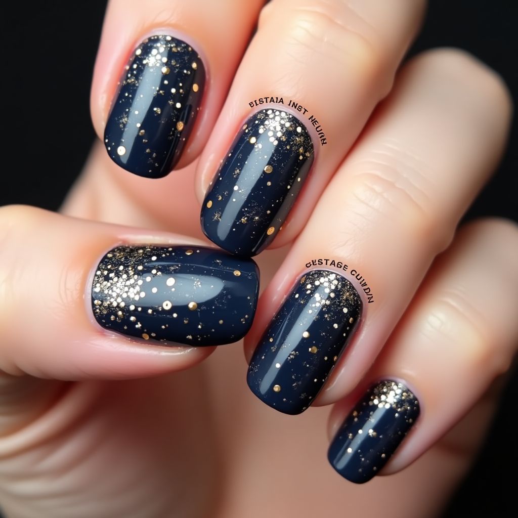 New Year Nail Glue Nail Design