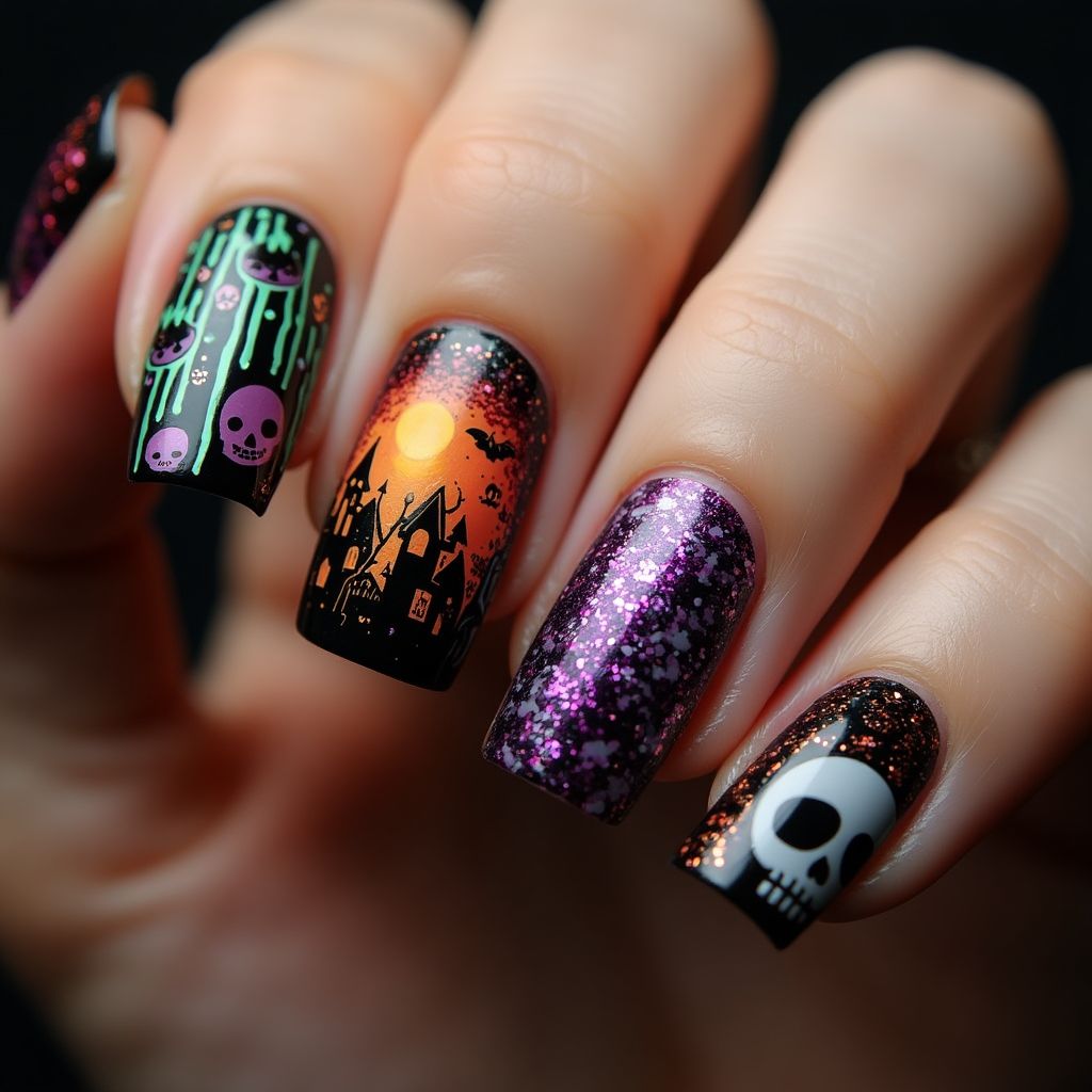 Halloween Nail Foil Nail Design