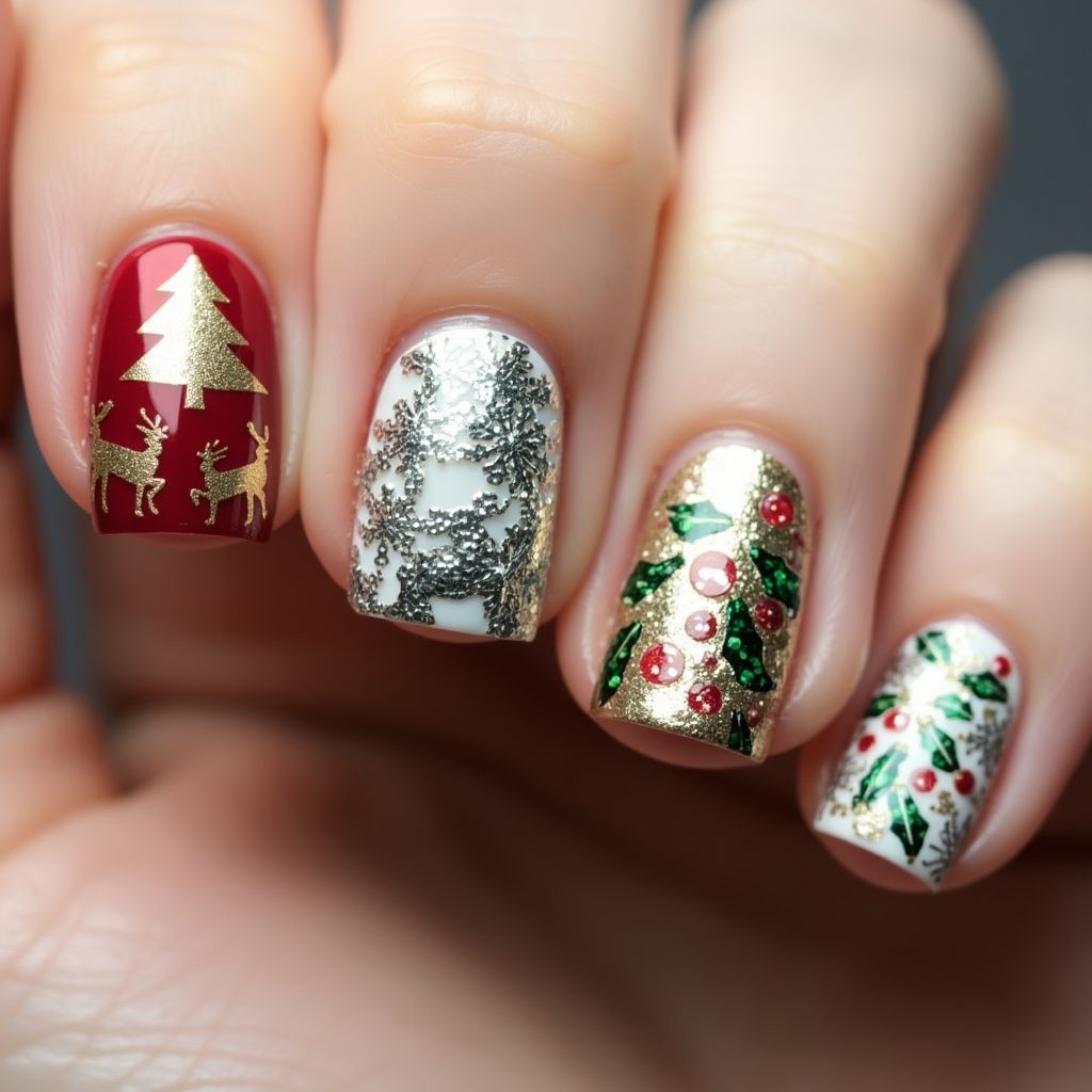 Christmas Stamping Plates Nail Design