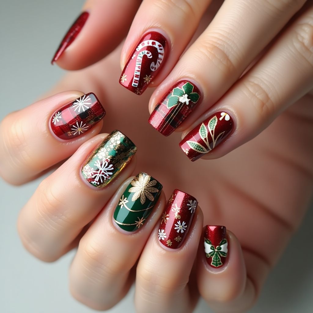 Christmas Nail Foil Nail Design