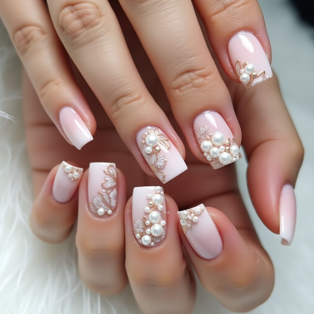 Wedding Stiletto Nail Design