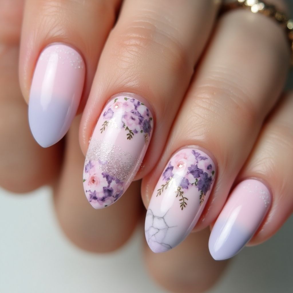 Mother's Day Stiletto Nail Design
