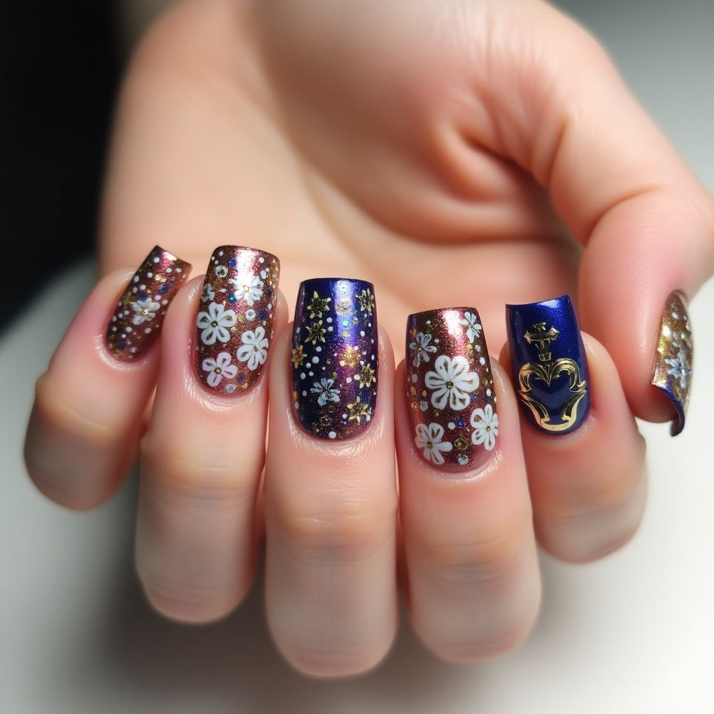 Celebration Square Nail Design