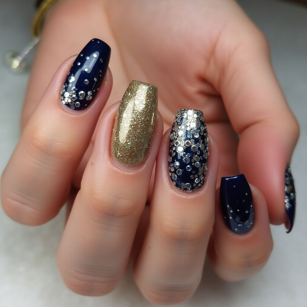 New Year Round Nail Design