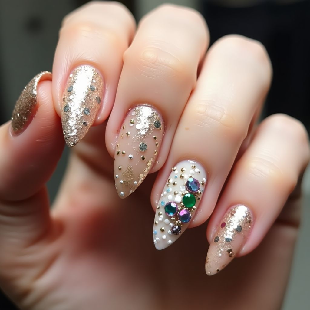 Celebration Stiletto Nail Design