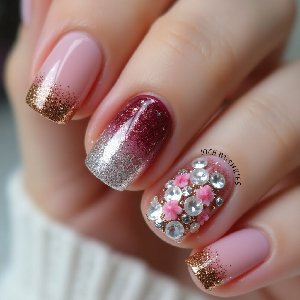 Prom Round Nail Design