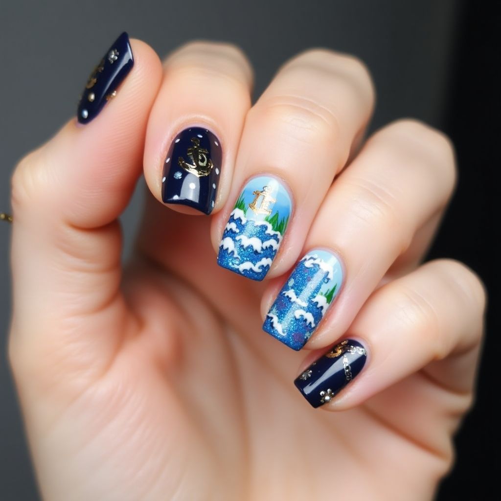 Cruise Square Nail Design