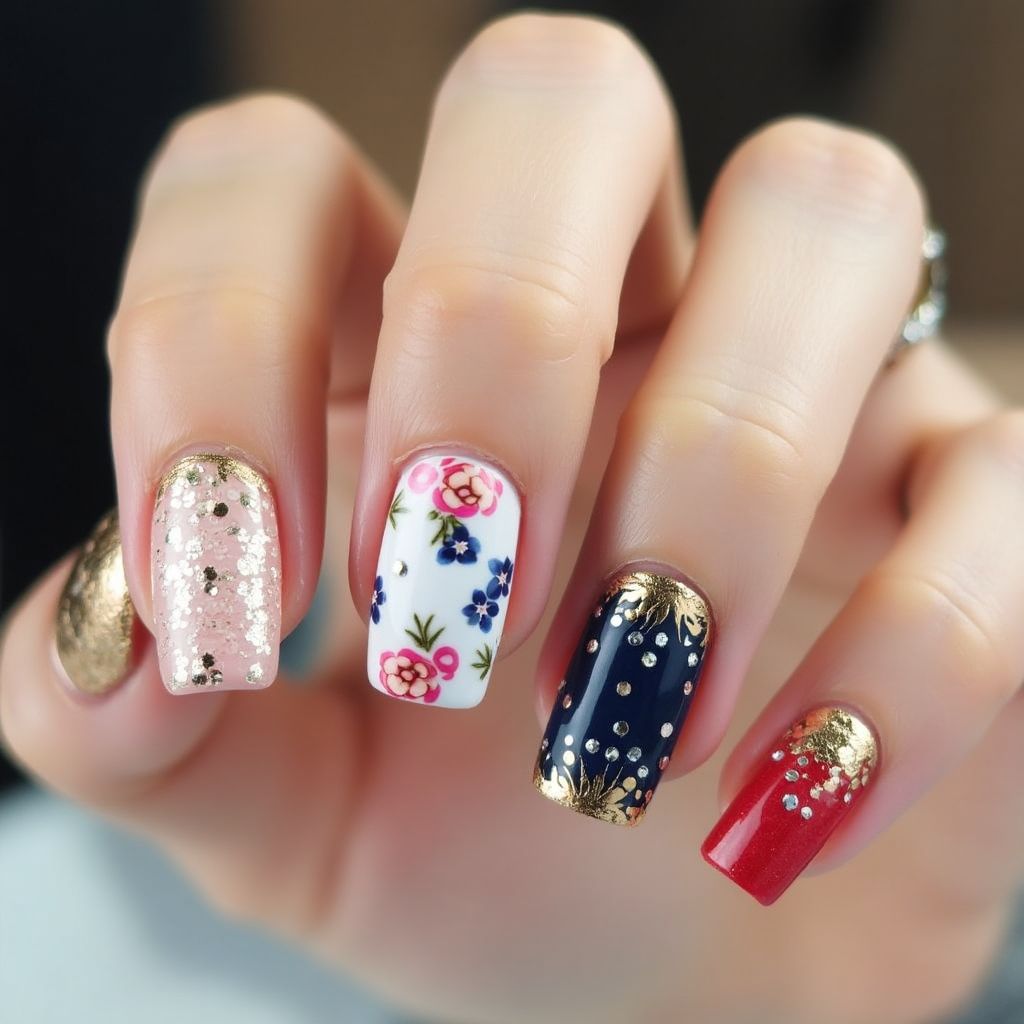 Celebration Square Nail Design