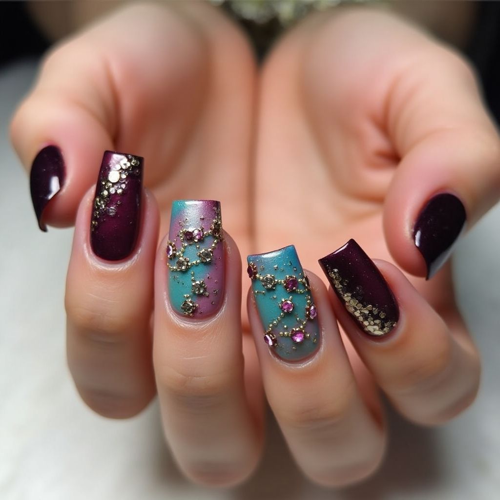 Party Square Nail Design