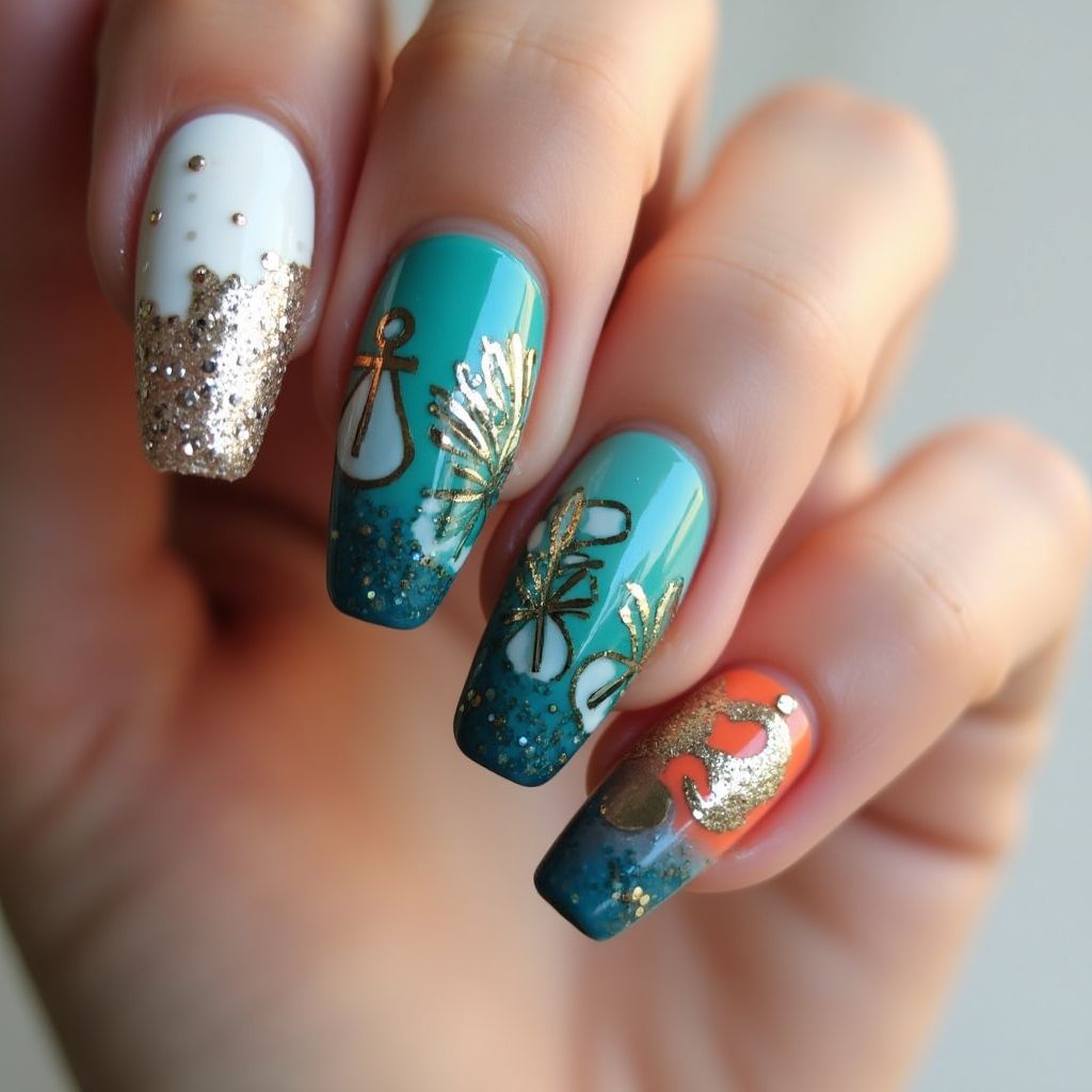 Cruise Stiletto Nail Design