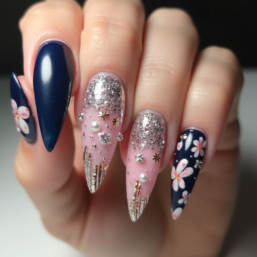 Prom Stiletto Nail Design