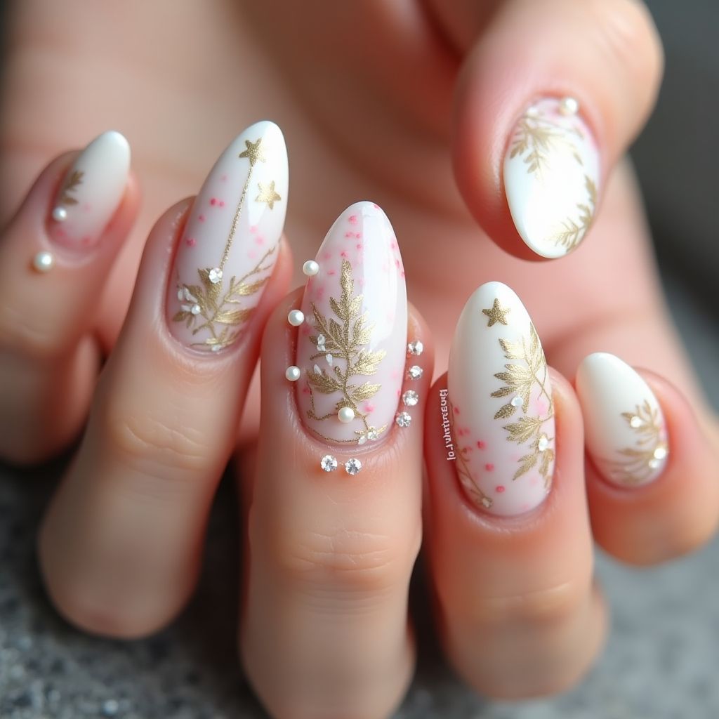 Anniversary Almond Nail Design